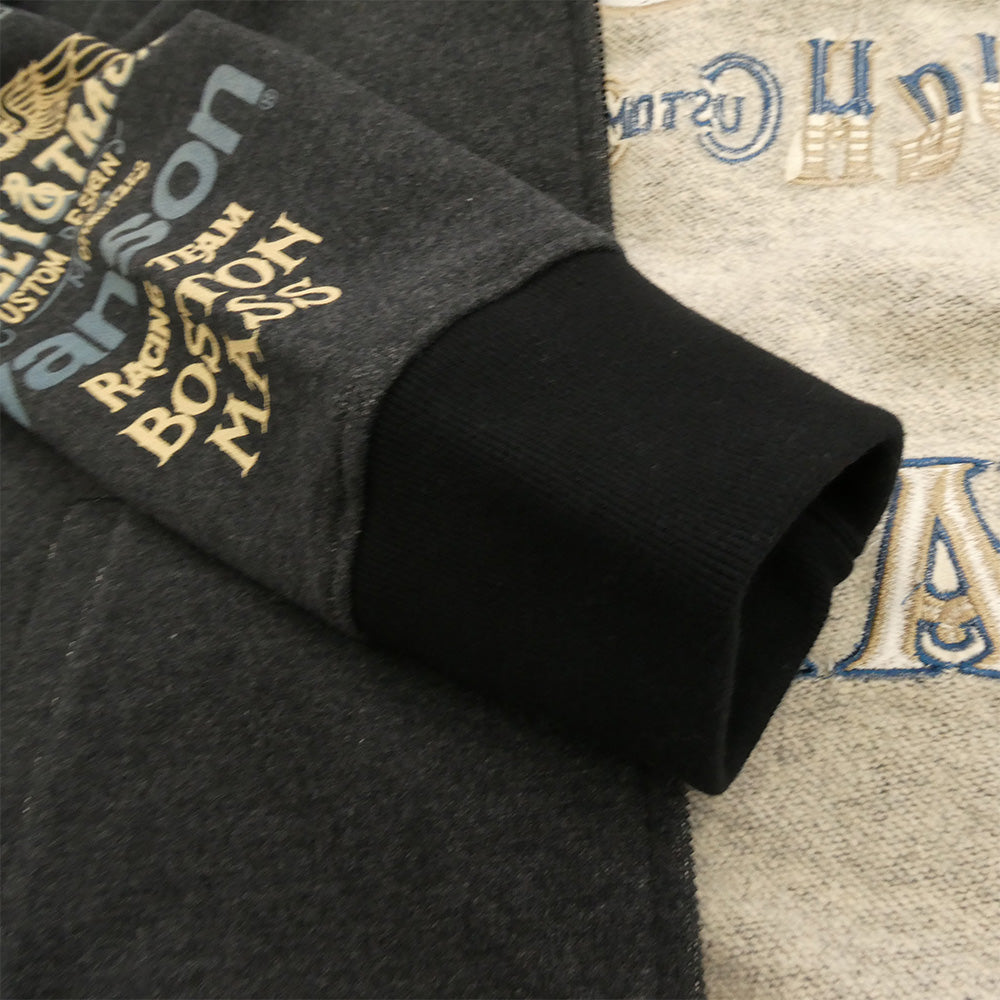 VANSON バンソン フライングスター 刺繍 フルジップ パーカー ダークグレー系 XL【中古】