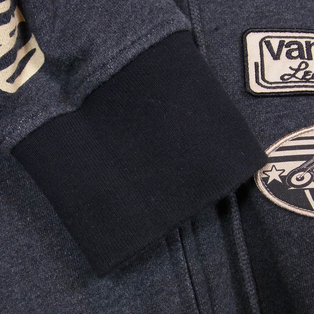 VANSON バンソン フライングスター 刺繍 フルジップ パーカー グレー系 XL【中古】
