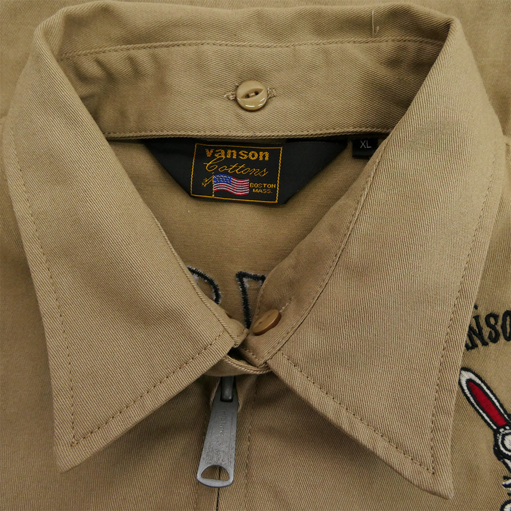 VANSON バンソン T.F.O.A デスラビット ブルゾン 2WAY ジャケット ベージュ系 ベージュ系 XL【中古】