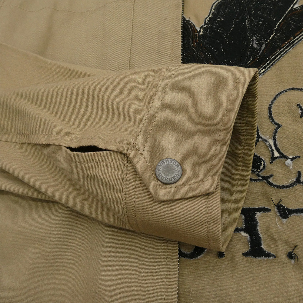 VANSON バンソン T.F.O.A デスラビット ブルゾン 2WAY ジャケット ベージュ系 ベージュ系 XL【中古】