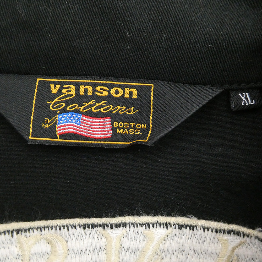VANSON バンソン T.F.O.A デスラビット ブルゾン フルジップ ジャケット 黒系 ブラック系 XL【中古】