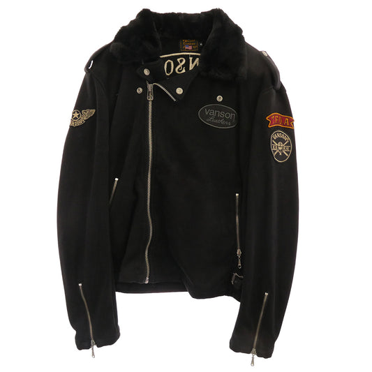 VANSON バンソン CRV-738 T.F.O.A ボンディング ライダース ジャケット ブラック系 XL【中古】