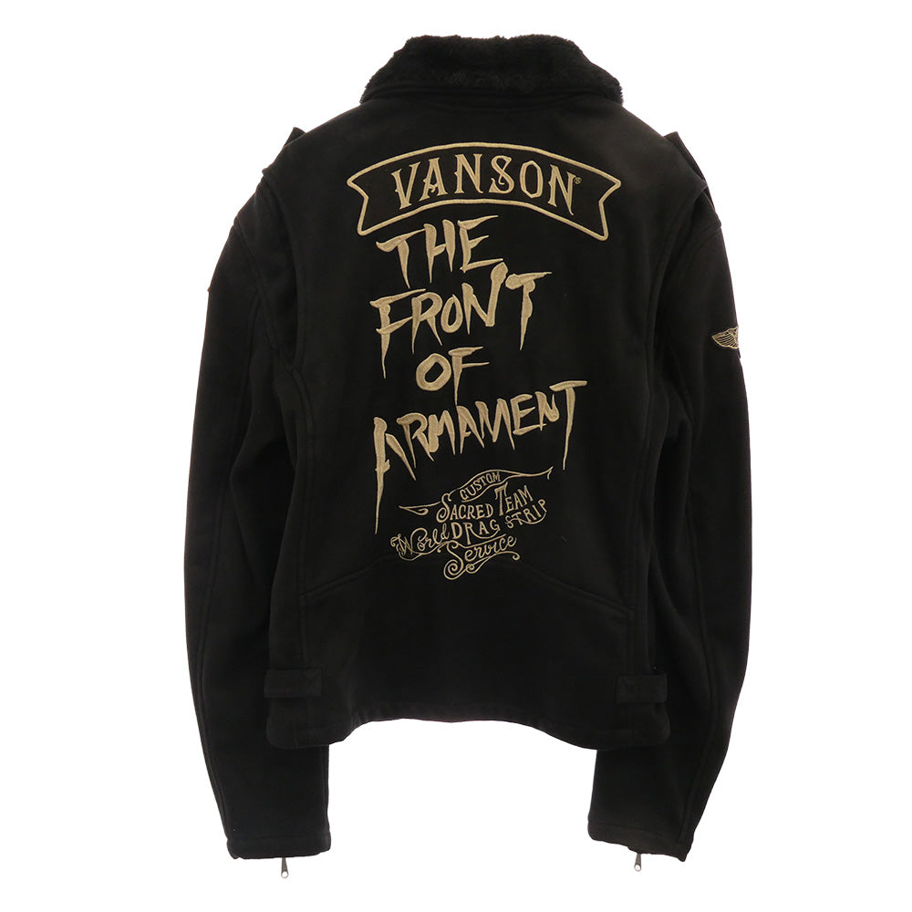 VANSON バンソン CRV-738 T.F.O.A ボンディング ライダース ジャケット ブラック系 XL【中古】