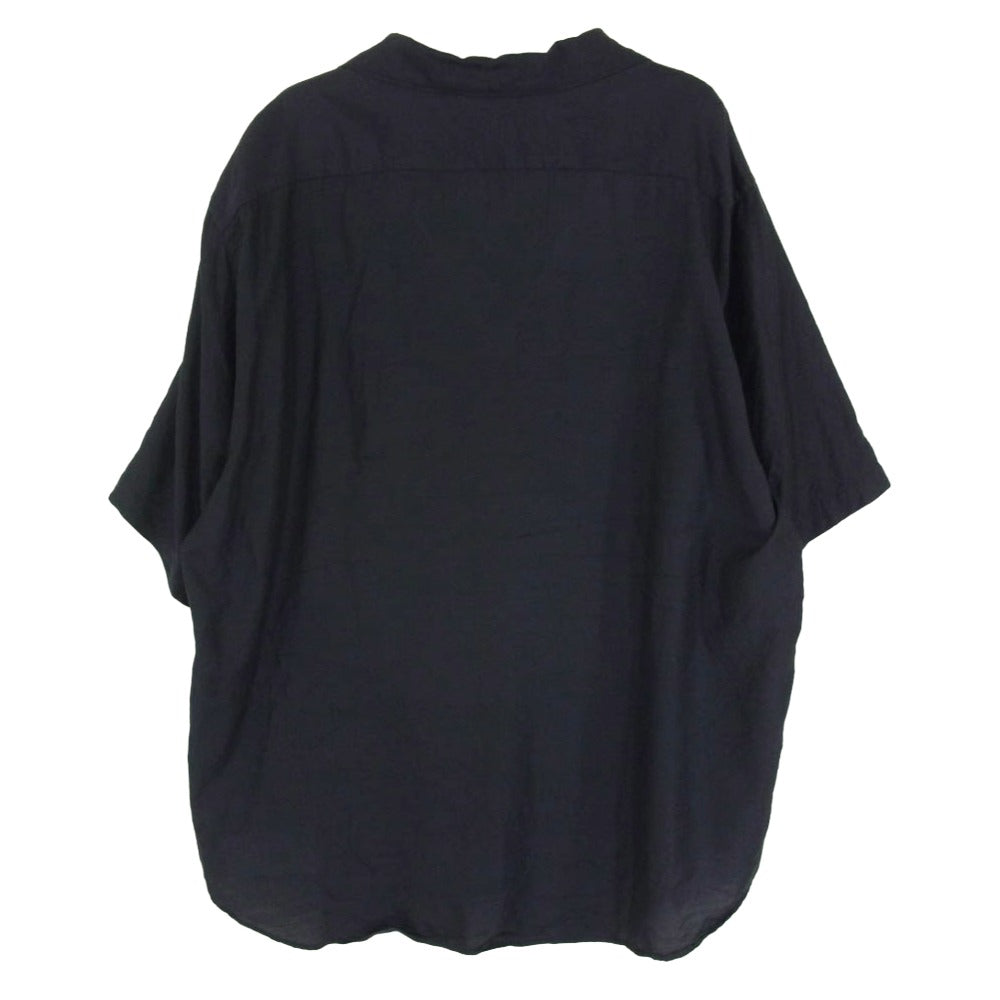 COMOLI コモリ 22SS V01-02023 ウール シルク 半袖 スキッパーシャツ ネイビー系 3【中古】
