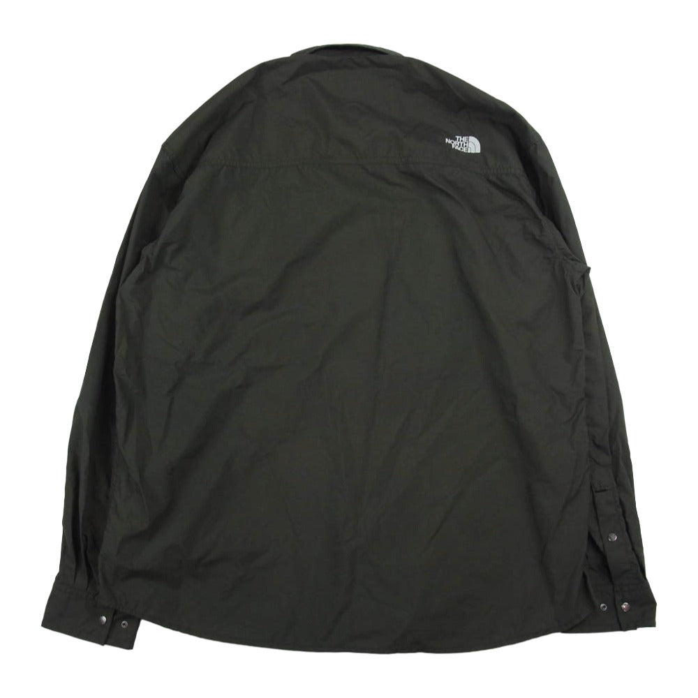 THE NORTH FACE ノースフェイス NR62550 L/S Nuptse Shirt ヌプシ シャツ 長袖シャツ カーキ系 M【中古】