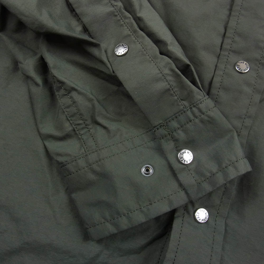 THE NORTH FACE ノースフェイス NR62550 L/S Nuptse Shirt ヌプシ シャツ 長袖シャツ カーキ系 M【中古】