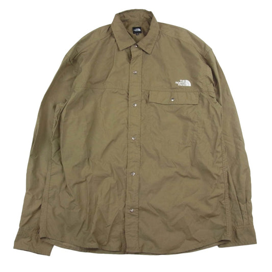 THE NORTH FACE ノースフェイス NR12552 NUPTSE SHIRT ヌプシ シャツ ナイロン 長袖シャツ ベージュ系 M【中古】