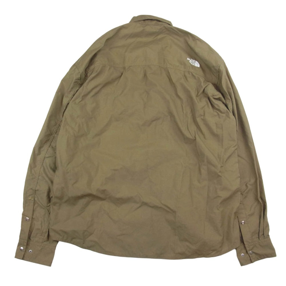 THE NORTH FACE ノースフェイス NR12552 NUPTSE SHIRT ヌプシ シャツ ナイロン 長袖シャツ ベージュ系 M【中古】