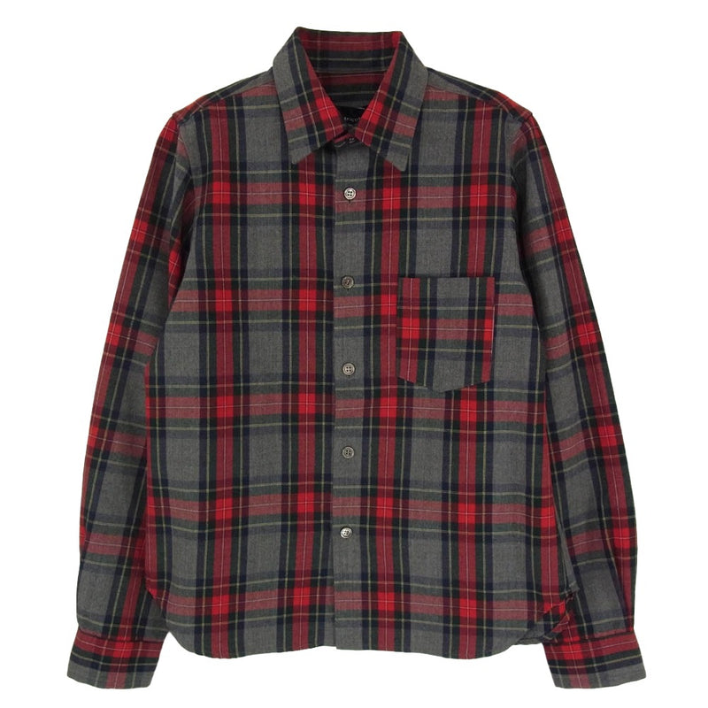 tricot COMME des GARCONS トリココムデギャルソン TB-040150 90s AD1998 ヴィンテージトリコ ウール100％ チェック柄 長袖 シャツ グレー系 サイズ不明【中古】