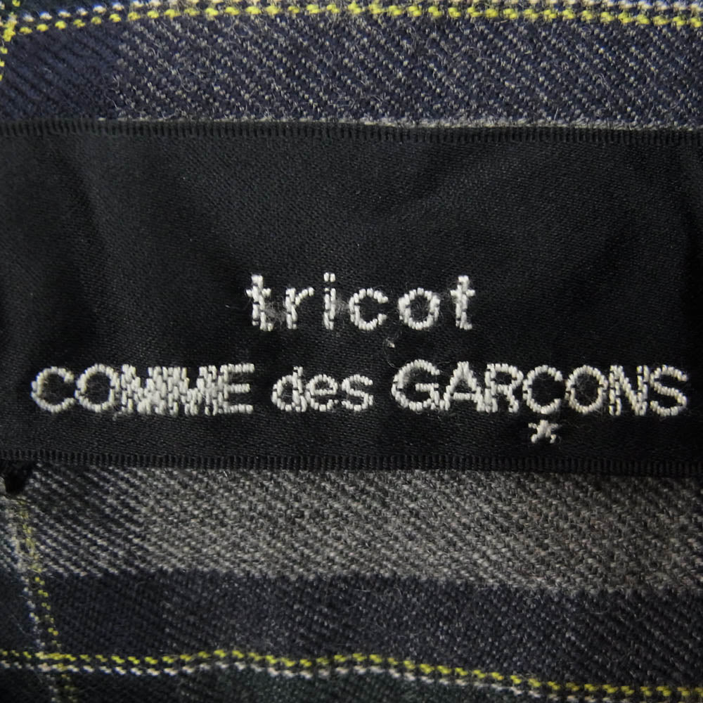 tricot COMME des GARCONS トリココムデギャルソン TB-040150 90s AD1998 ヴィンテージトリコ ウール100％ チェック柄 長袖 シャツ グレー系 サイズ不明【中古】