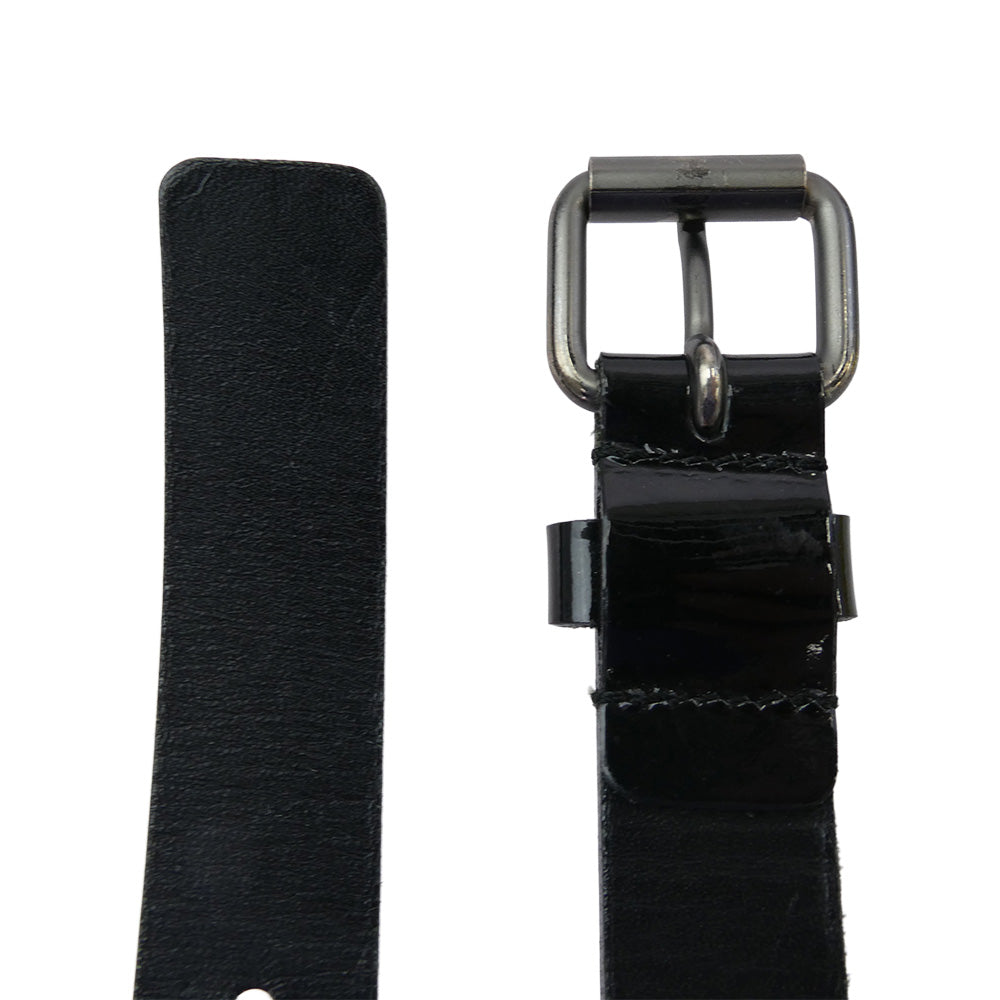 JUNYA WATANABE COMME des GARCONS ジュンヤワタナベコムデギャルソン chain belt エナメルレザー チェーン ロング ベルト ブラック系【中古】