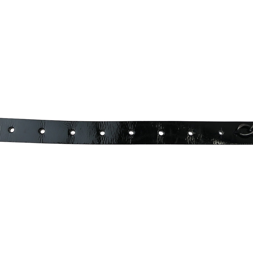 JUNYA WATANABE COMME des GARCONS ジュンヤワタナベコムデギャルソン chain belt エナメルレザー チェーン ロング ベルト ブラック系【中古】