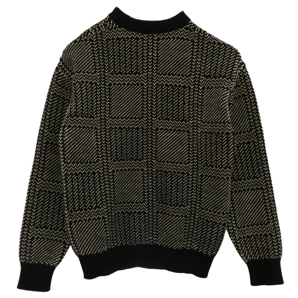 AURALEE オーラリー 19AW A9AP01FJ HARD TWIST MERINO JACQUARD KNIT BIG PULLOVER ハードツイスト メリノ ジャカード ニット ビッグ プルオーバー ブラック系 4【中古】