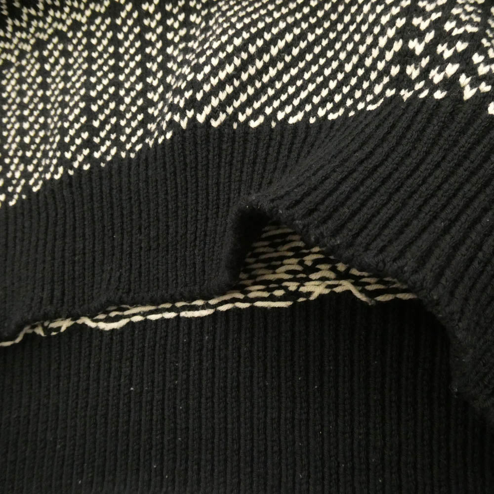 AURALEE オーラリー 19AW A9AP01FJ HARD TWIST MERINO JACQUARD KNIT BIG PULLOVER ハードツイスト メリノ ジャカード ニット ビッグ プルオーバー ブラック系 4【中古】