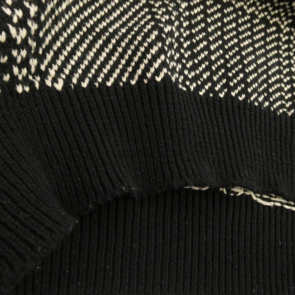AURALEE オーラリー 19AW A9AP01FJ HARD TWIST MERINO JACQUARD KNIT BIG PULLOVER ハードツイスト メリノ ジャカード ニット ビッグ プルオーバー ブラック系 4【中古】