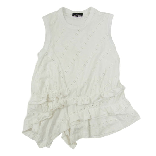 tricot COMME des GARCONS トリココムデギャルソン AD2016 TS-T026 カットワーク 変形フリル アシンメトリー タンクトップ カットソー ホワイト系 S【中古】