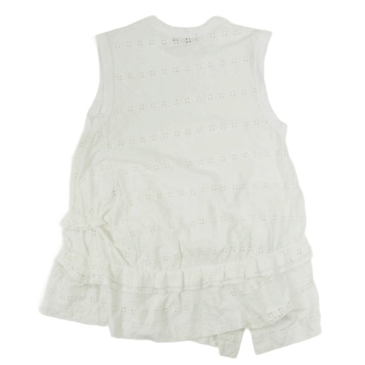 tricot COMME des GARCONS トリココムデギャルソン AD2016 TS-T026 カットワーク 変形フリル アシンメトリー タンクトップ カットソー ホワイト系 S【中古】
