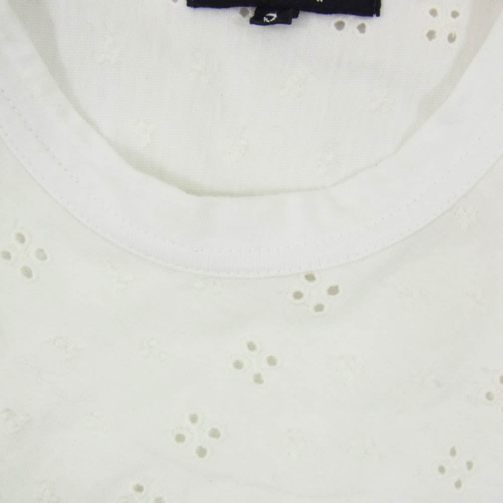 tricot COMME des GARCONS トリココムデギャルソン AD2016 TS-T026 カットワーク 変形フリル アシンメトリー タンクトップ カットソー ホワイト系 S【中古】