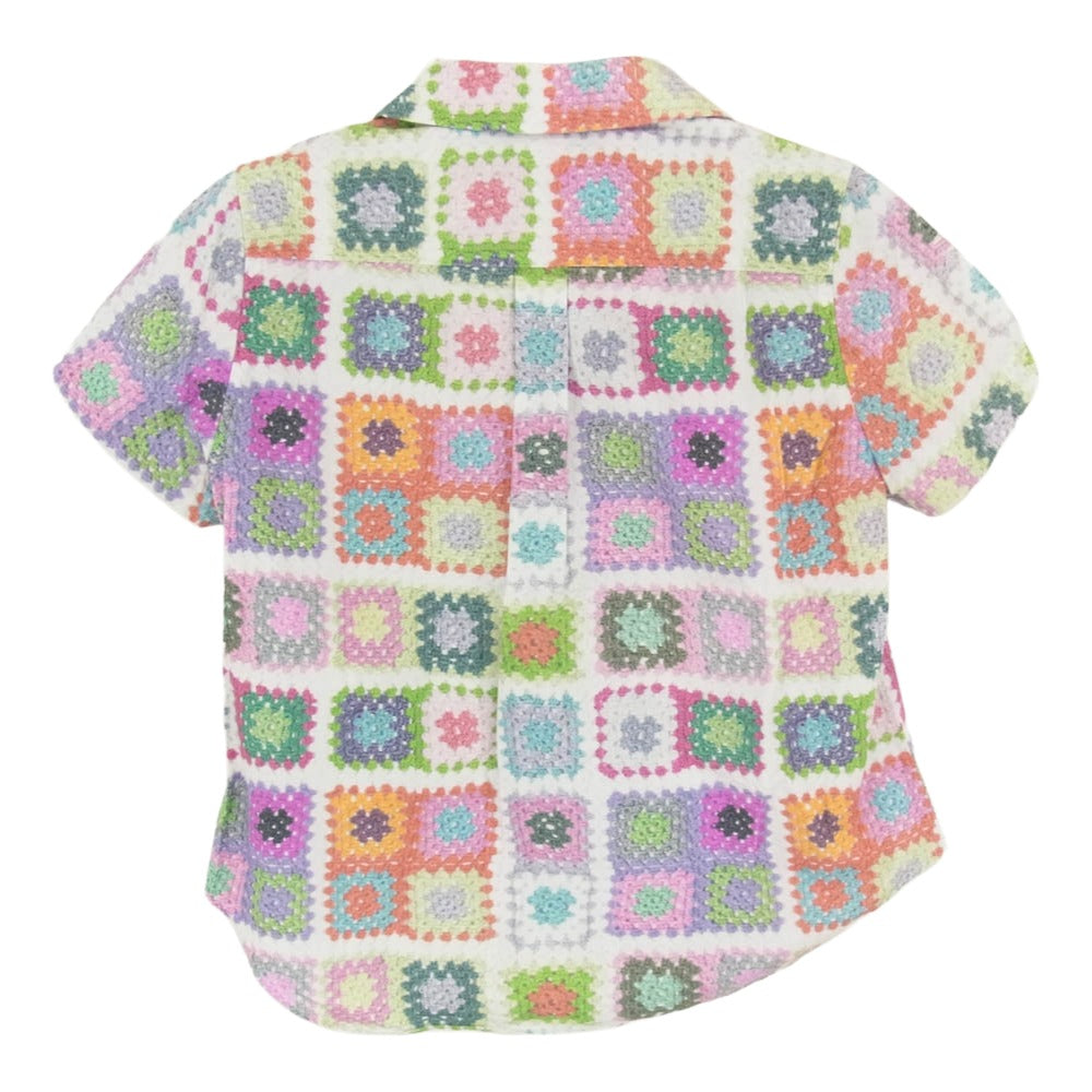 tricot COMME des GARCONS トリココムデギャルソン 18SS TA-B029 クロシェニットプリント 丸襟 半袖 シャツ ホワイト系 S【中古】