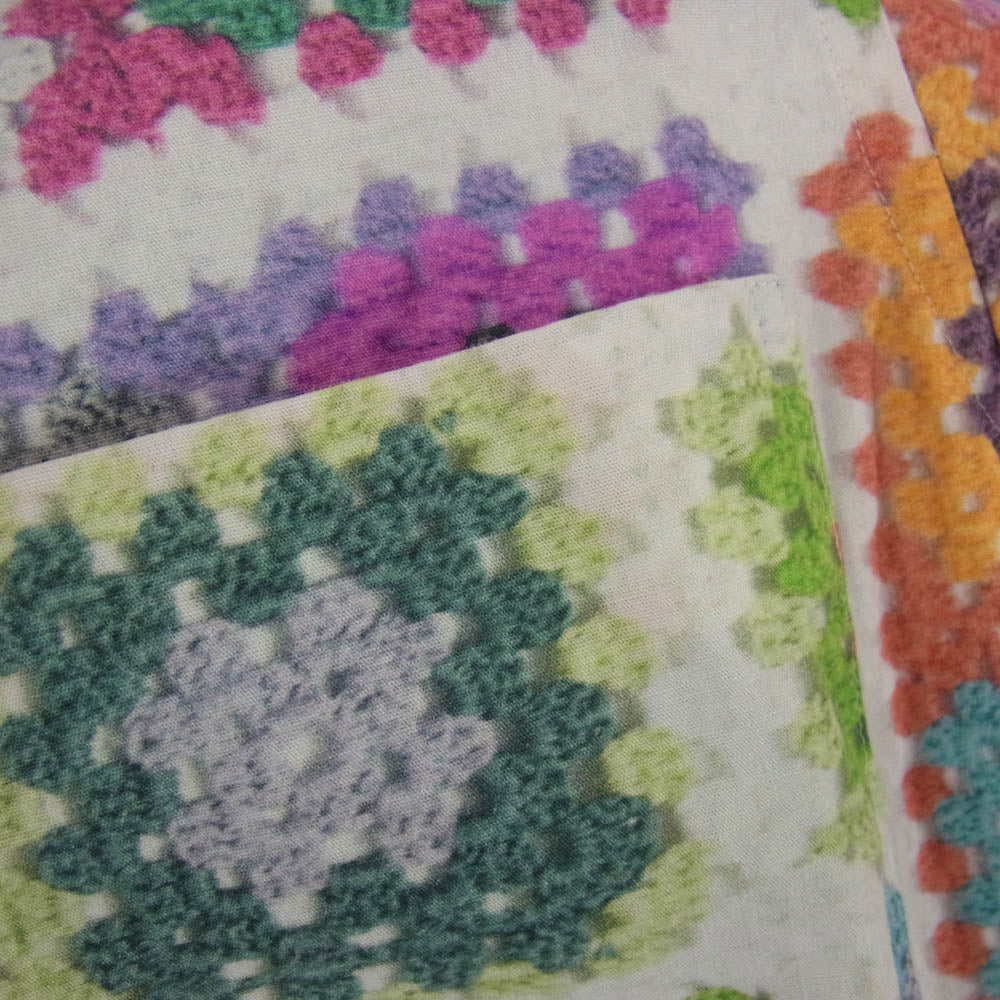 tricot COMME des GARCONS トリココムデギャルソン 18SS TA-B029 クロシェニットプリント 丸襟 半袖 シャツ ホワイト系 S【中古】