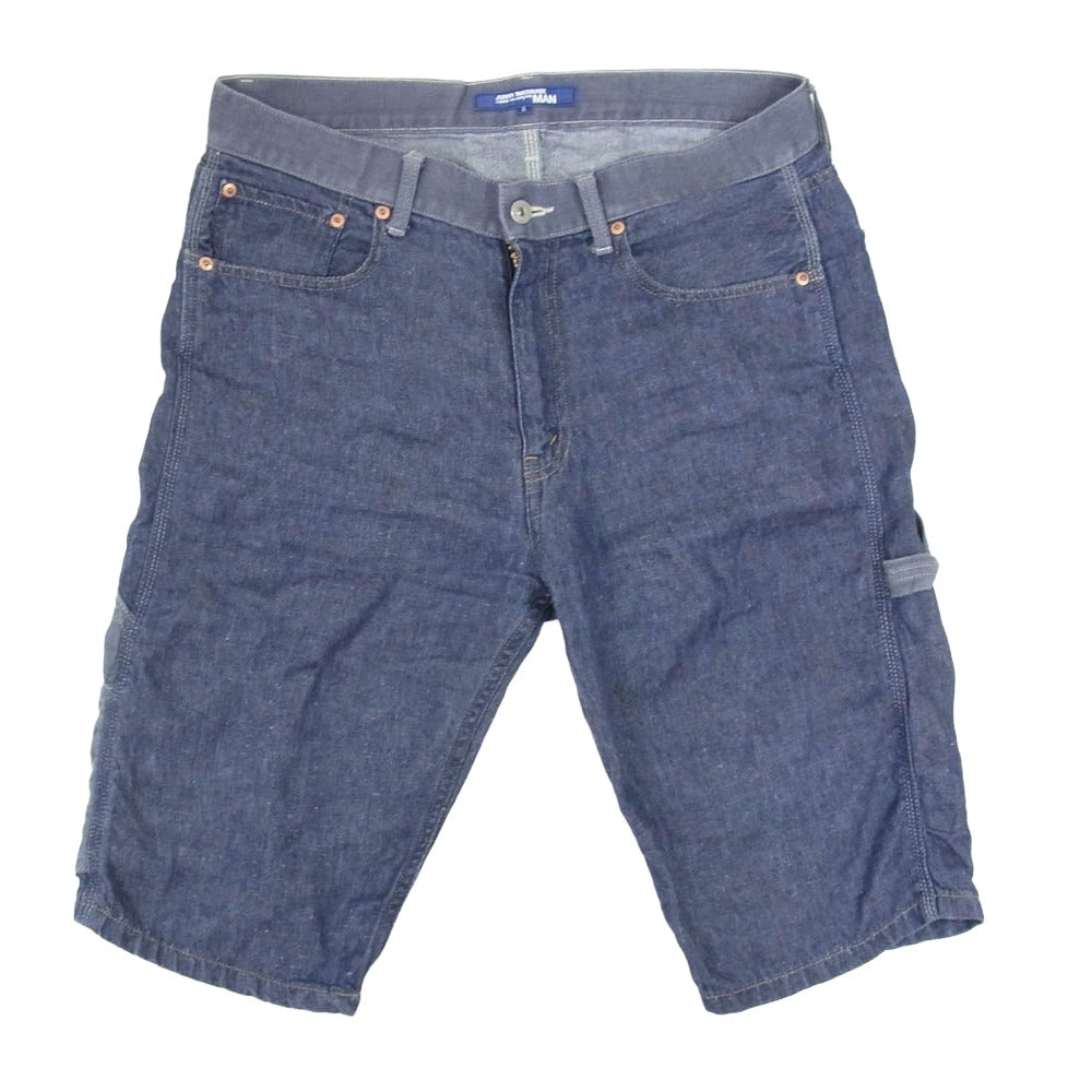 JUNYA WATANABE COMME des GARCONS MAN ジュンヤワタナベコムデギャルソンマン 21SS WG-P033 麻デニム 異素材切替 デニムショーツ ハーフパンツ ブルー系 S【中古】