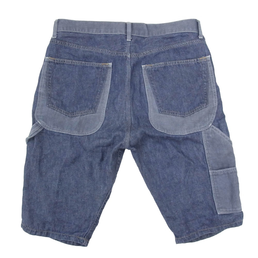 JUNYA WATANABE COMME des GARCONS MAN ジュンヤワタナベコムデギャルソンマン 21SS WG-P033 麻デニム 異素材切替 デニムショーツ ハーフパンツ ブルー系 S【中古】