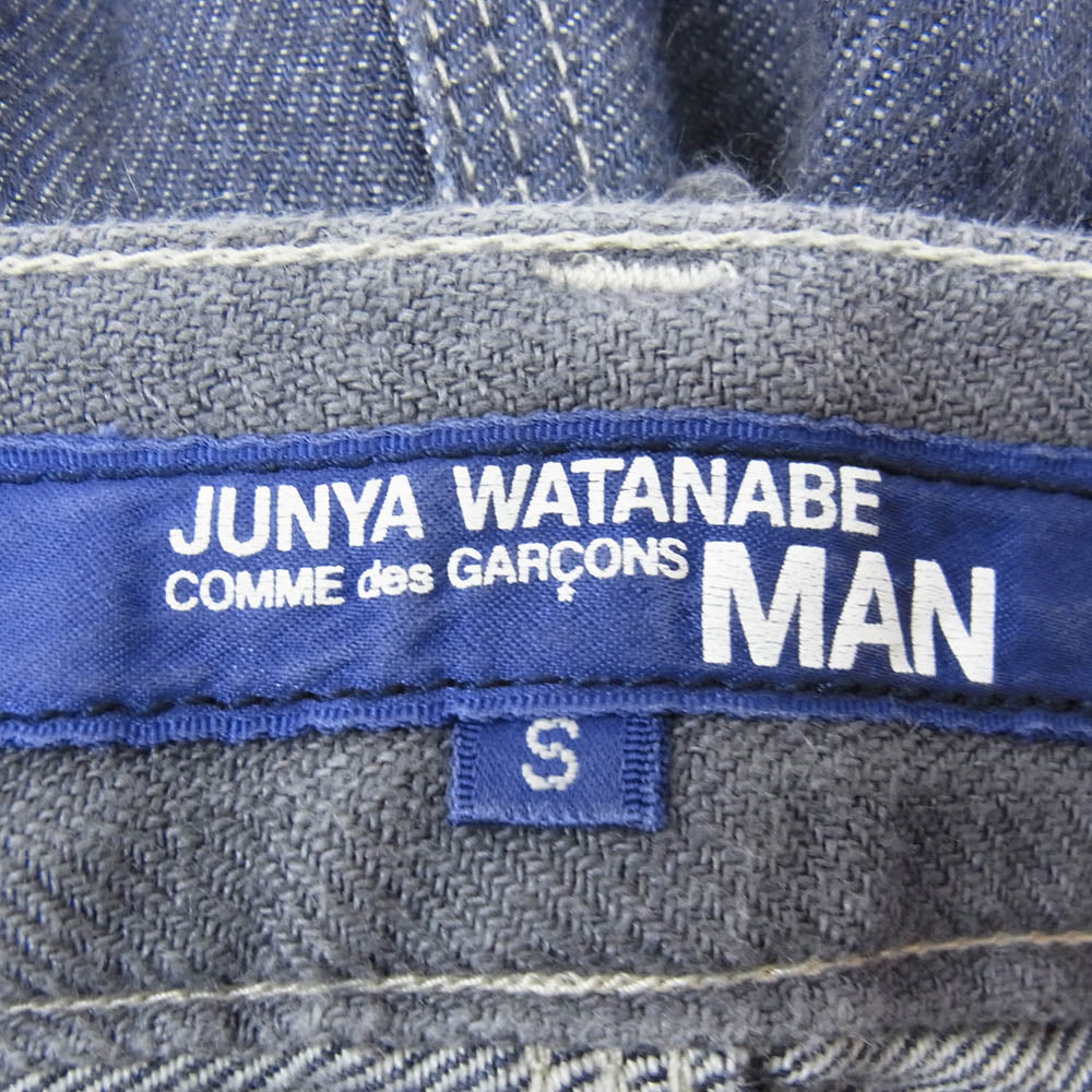 JUNYA WATANABE COMME des GARCONS MAN ジュンヤワタナベコムデギャルソンマン 21SS WG-P033 麻デニム 異素材切替 デニムショーツ ハーフパンツ ブルー系 S【中古】