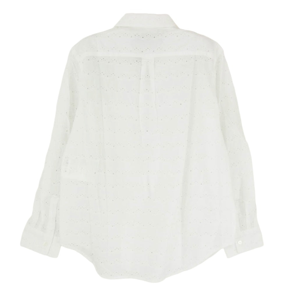 tricot COMME des GARCONS トリココムデギャルソン AD2020 TG-B007 カットワーク フルジップ ジップアップ 長袖 シャツ ジャケット ホワイト系 S【中古】