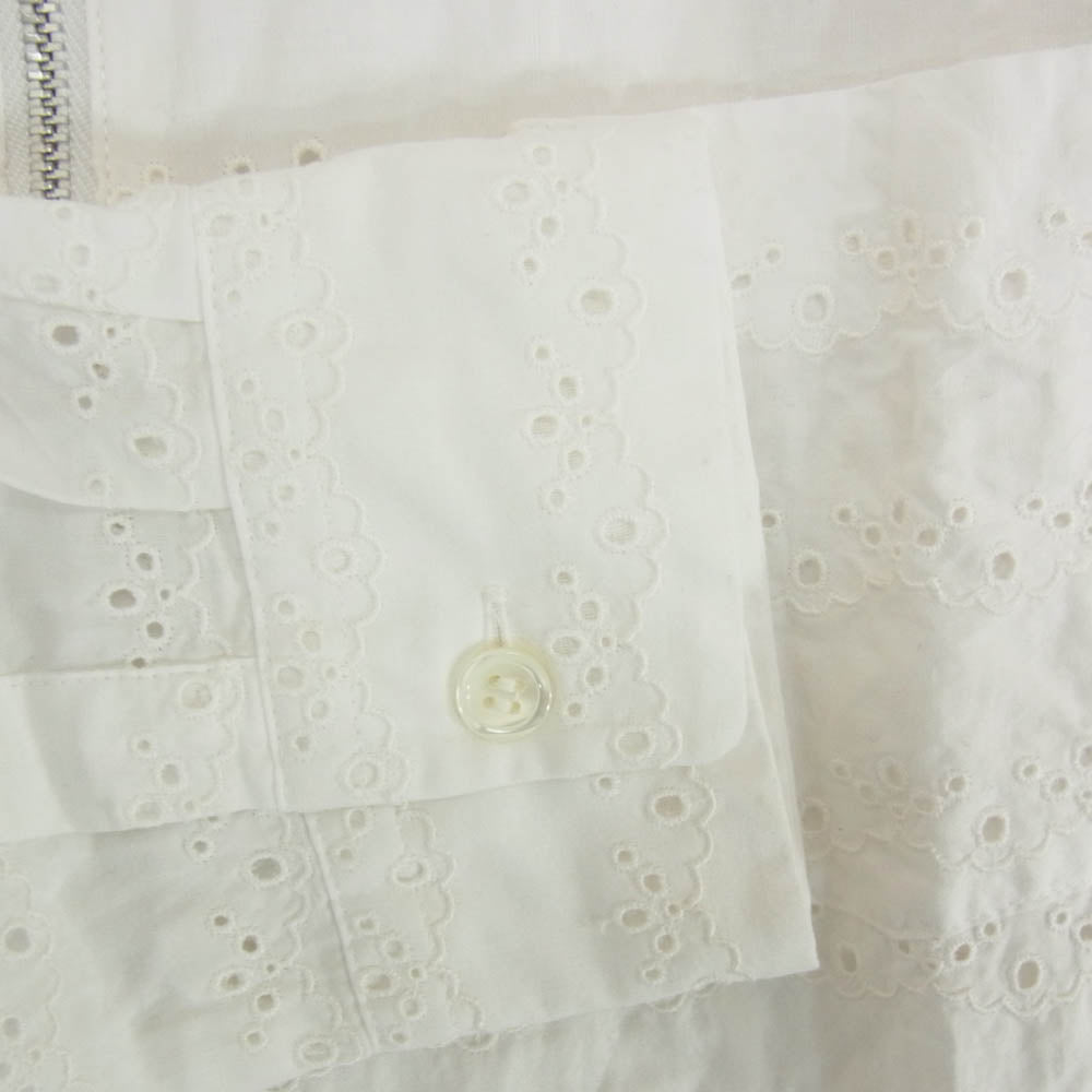 tricot COMME des GARCONS トリココムデギャルソン AD2020 TG-B007 カットワーク フルジップ ジップアップ 長袖 シャツ ジャケット ホワイト系 S【中古】