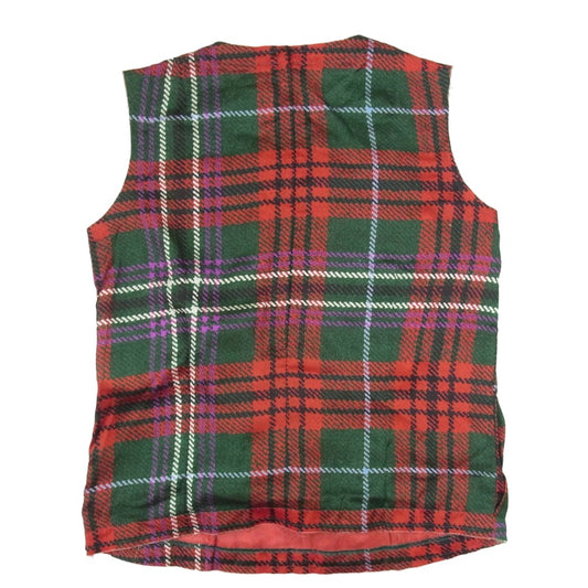 COMME des GARCONS コムデギャルソン 23SS GM-B006 タータンチェック ノースリーブ タンクトップ カットソー チュニック レッド系 M【中古】