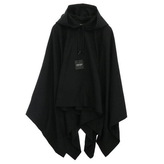 COMME des GARCONS HOMME DEUX コムデギャルソンオムドゥ AD2023 DL-K802-051 ウールギャバジン プルオーバー パーカー ケープ ポンチョ ブラック系 表記サイズ(EU)【美品】【中古】
