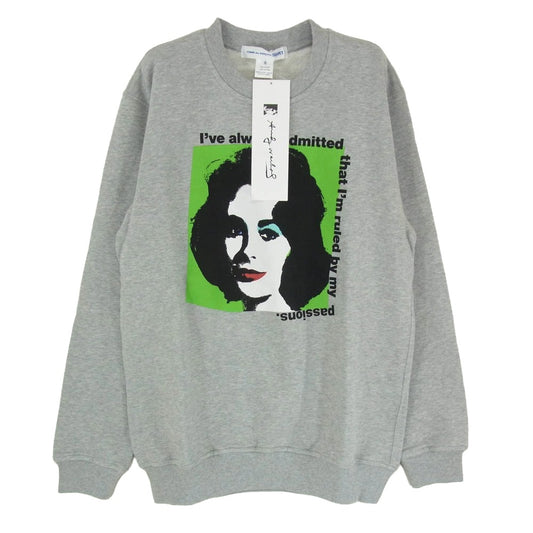COMME des GARCONS コムデギャルソン 24SS FM-T028 SHIRTS シャツ Andy Warhol アンディウォーホル クルーネック スウェット グレー系 M【極上美品】【中古】