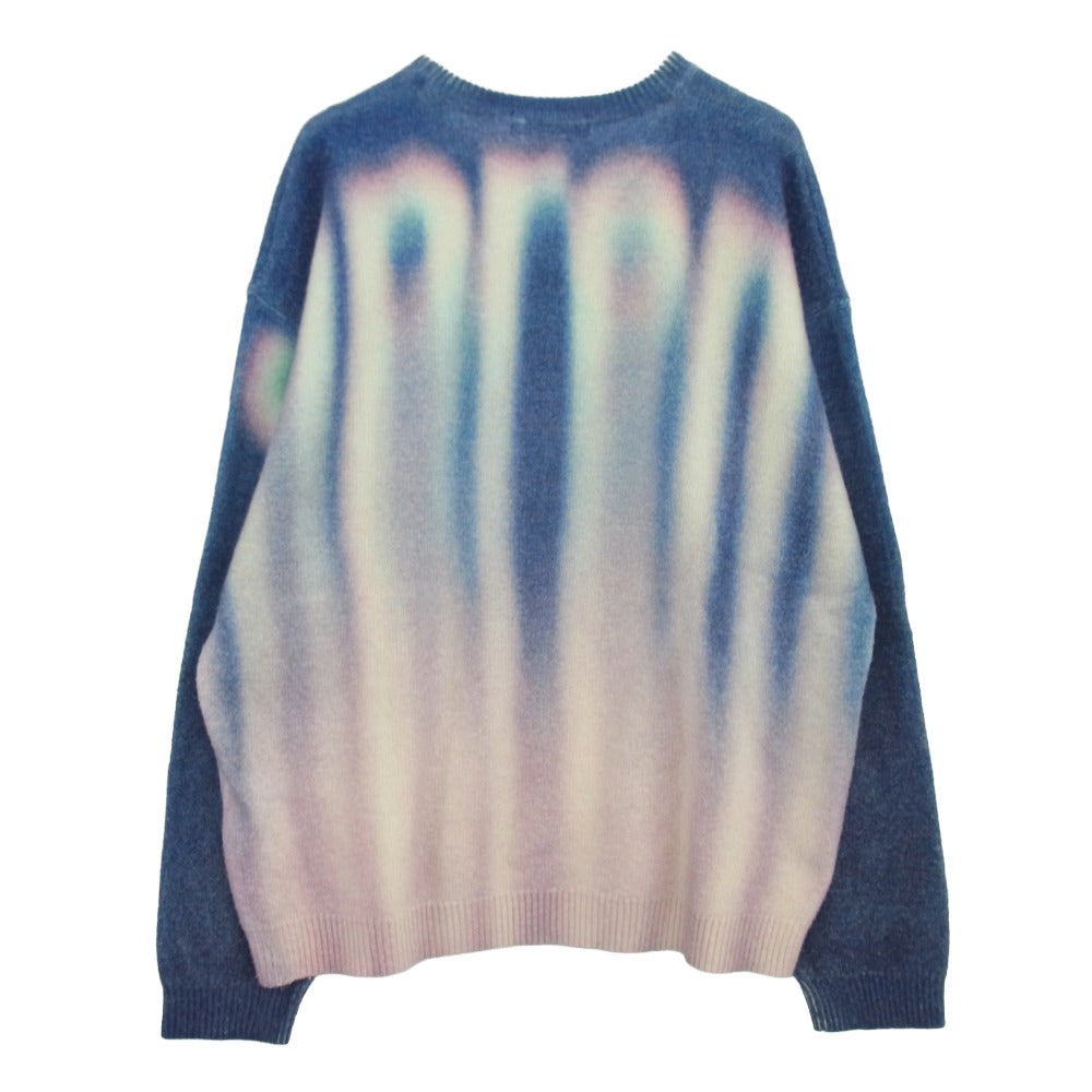 Supreme シュプリーム 23AW Blurred Logo Sweater ブラードロゴ ウール混 ニットセーター ブルー系 パープル系 マルチカラー系 L【美品】【中古】