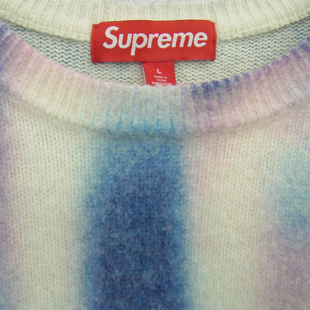 Supreme シュプリーム 23AW Blurred Logo Sweater ブラードロゴ ウール混 ニットセーター ブルー系 パープル系 マルチカラー系 L【美品】【中古】