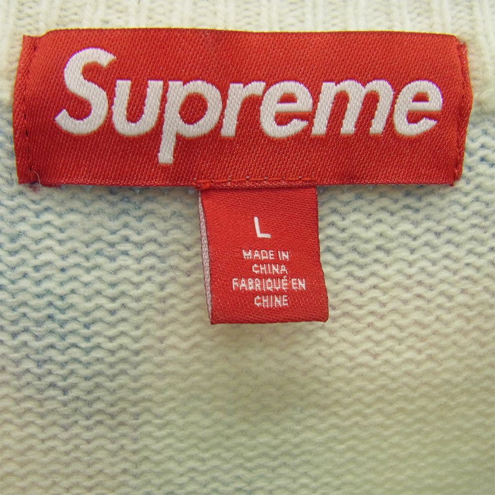 Supreme シュプリーム 23AW Blurred Logo Sweater ブラードロゴ ウール混 ニットセーター ブルー系 パープル系 マルチカラー系 L【美品】【中古】