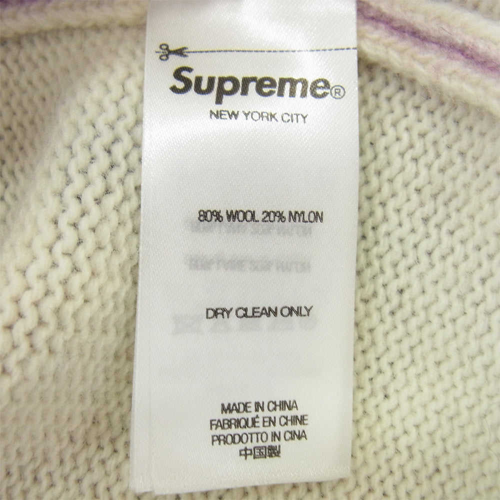 Supreme シュプリーム 23AW Blurred Logo Sweater ブラードロゴ ウール混 ニットセーター ブルー系 パープル系 マルチカラー系 L【美品】【中古】