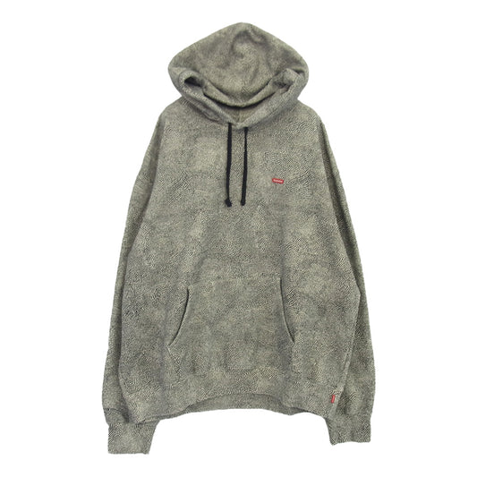 Supreme シュプリーム 25SS Small Box Hooded Sweatshirt Snakeskin スモールボックスロゴ プルオーバーパーカー フーディー スネークスキン ブラック系 ホワイト系 XL【美品】【中古】