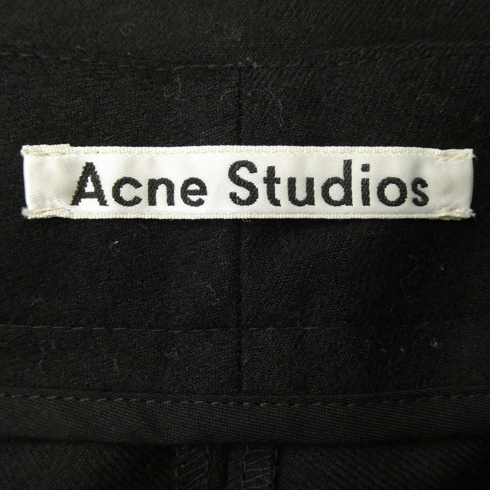 ACNE STUDIOS アクネストゥディオズ 20N163 ウール ドローコード パンツ ブラック系 48【中古】