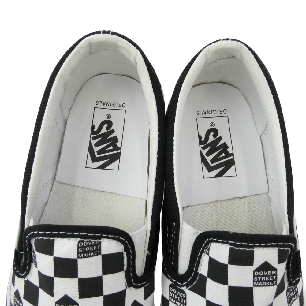 VANS バンズ VN0A45JK2GZ × Dover Street Market ドーバー ストリート マーケット UA OG Classic Slip-On LX クラシック スリッポン ブラック系 ホワイト系 25cm 【中古】