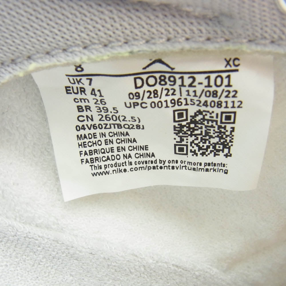 NIKE ナイキ DO8912-101 × UNION ユニオン Air Jordan 1 Low KO エアジョーダン1 ロー スニーカー ホワイト系 グレー系 26cm【中古】