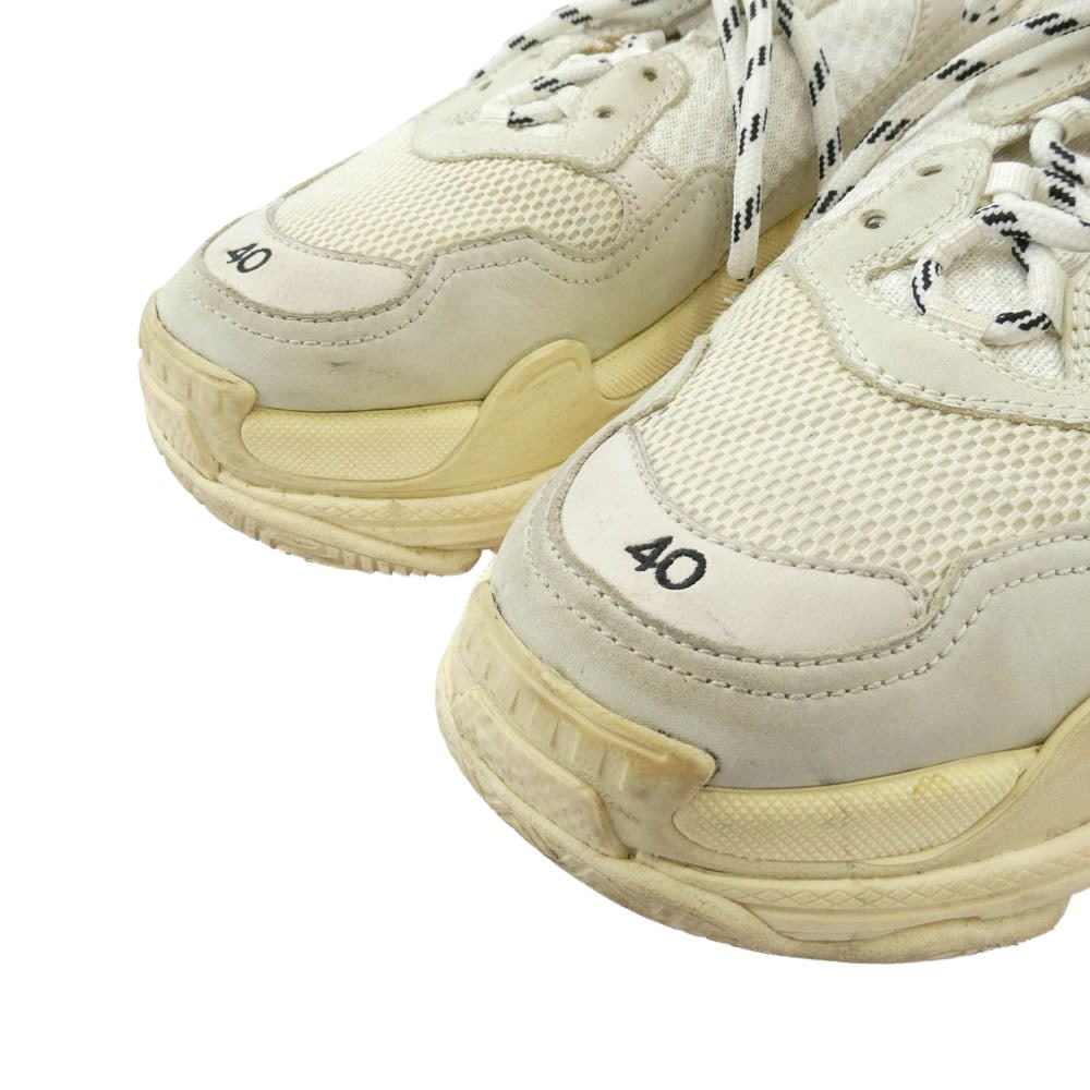 BALENCIAGA バレンシアガ イタリア製 初期 Triple S Trainers トリプルS トレーナーズ スニーカー ホワイト系 40【中古】