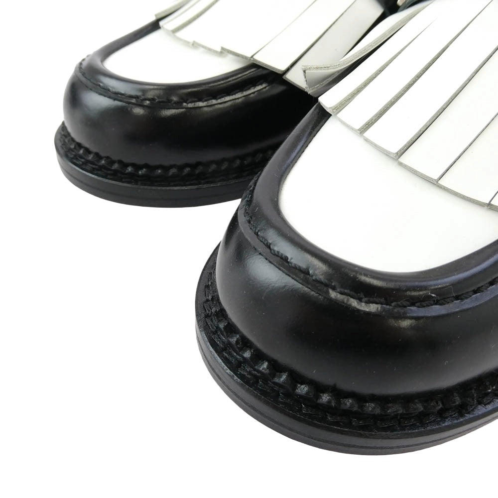 TOGA トーガ TOGA PULLA トーガプルラ ミュールタイプ タッセルローファー シューズ ブラック系 ホワイト系 40【極上美品】【中古】