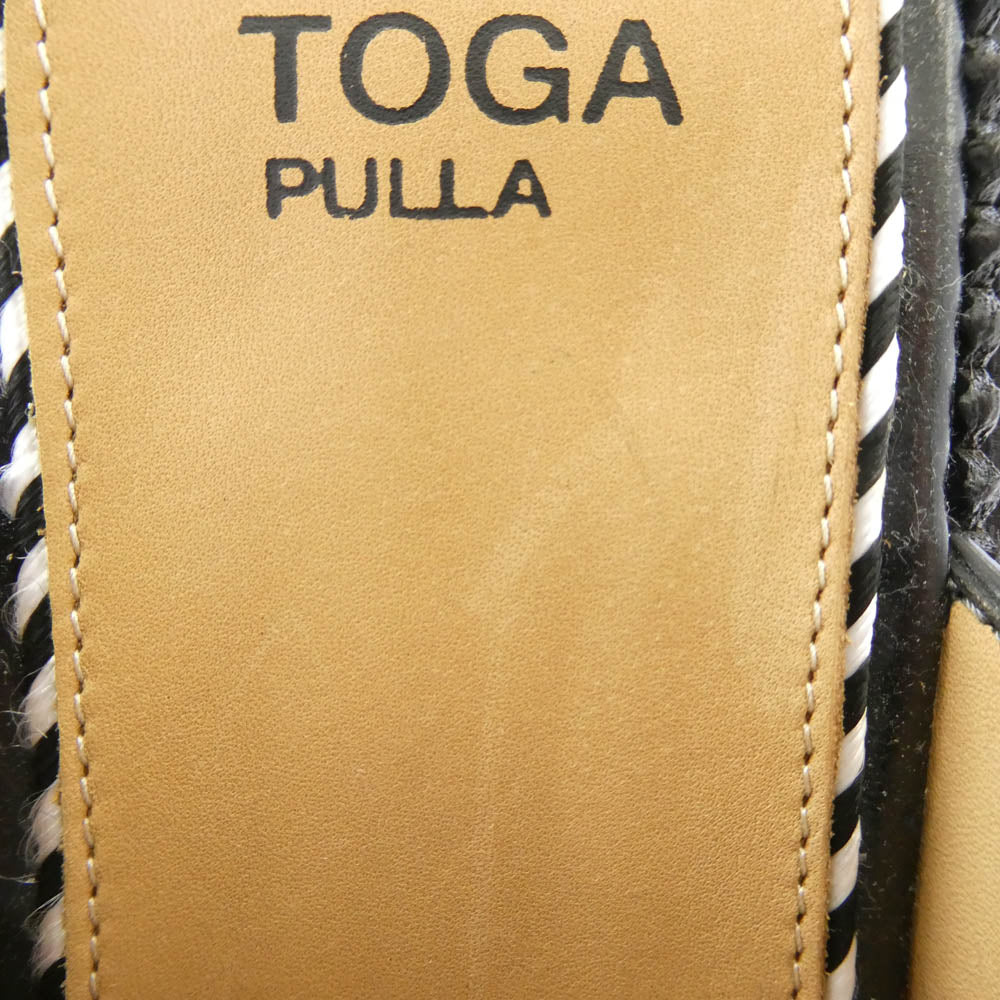 TOGA トーガ TOGA PULLA トーガプルラ ミュールタイプ タッセルローファー シューズ ブラック系 ホワイト系 40【極上美品】【中古】