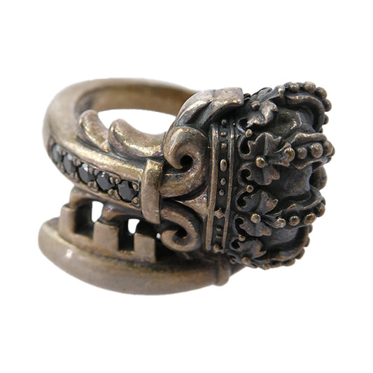 Justin Davis ジャスティンデイビス J×U クラウンキー リング シルバー系 18号【中古】