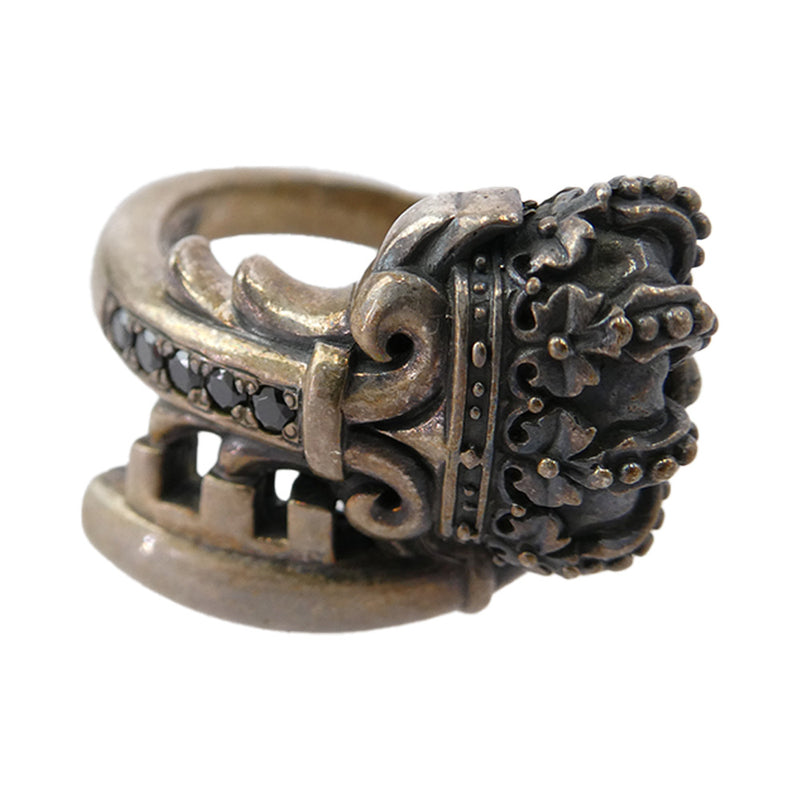 Justin Davis ジャスティンデイビス J×U クラウンキー リング シルバー系 18号【中古】