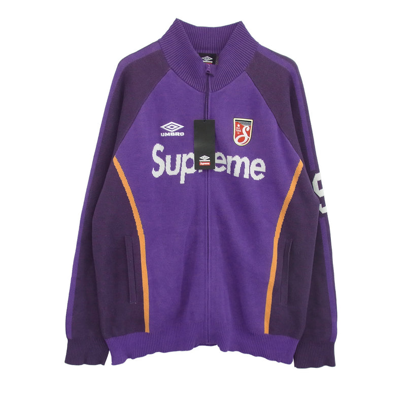 Supreme シュプリーム 25SS Umbro アンブロ Zip Up Sweater Purple ジップアップ フルジップ ニット セーター ジャケット パープル系 XL【中古】