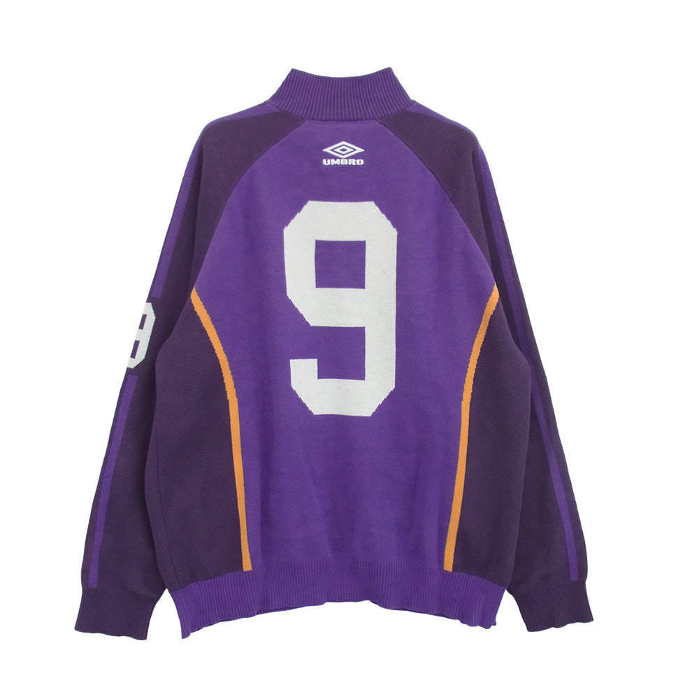 Supreme シュプリーム 25SS Umbro アンブロ Zip Up Sweater Purple ジップアップ フルジップ ニット セーター ジャケット パープル系 XL【中古】