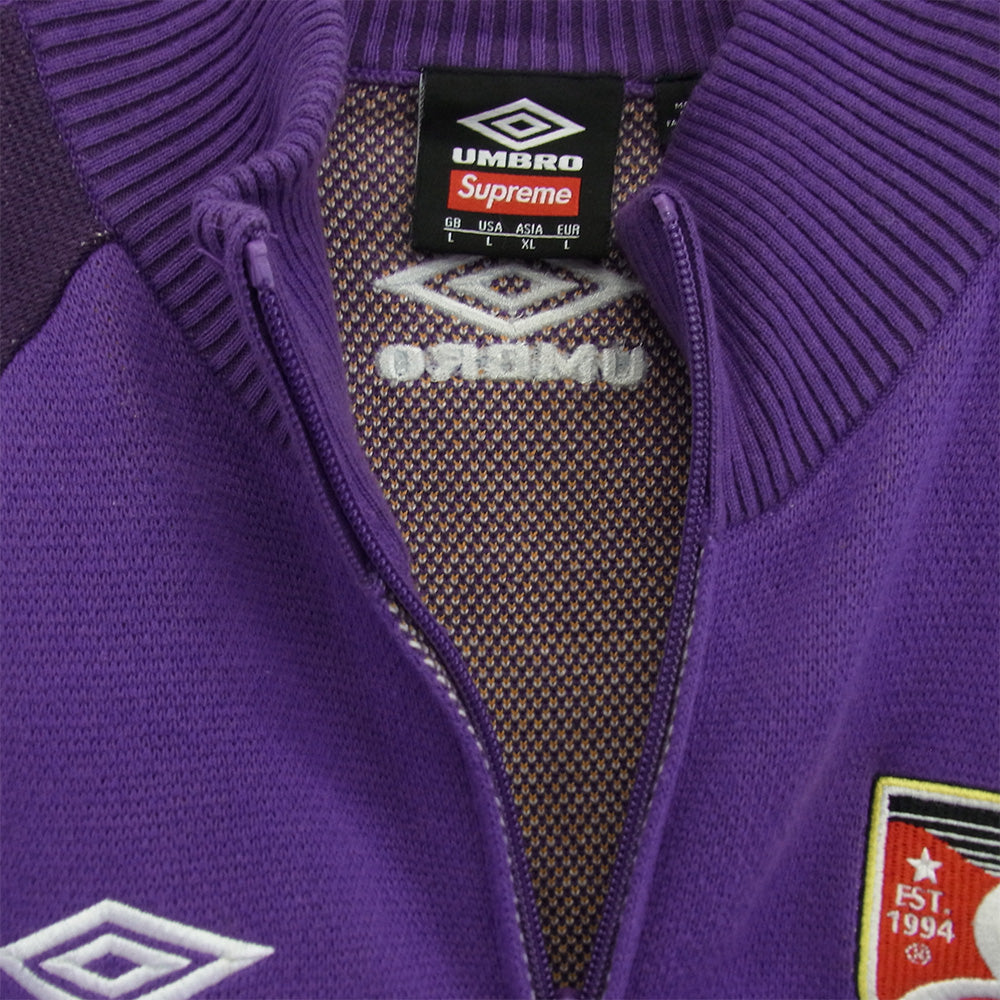 Supreme シュプリーム 25SS Umbro アンブロ Zip Up Sweater Purple ジップアップ フルジップ ニット セーター ジャケット パープル系 XL【中古】