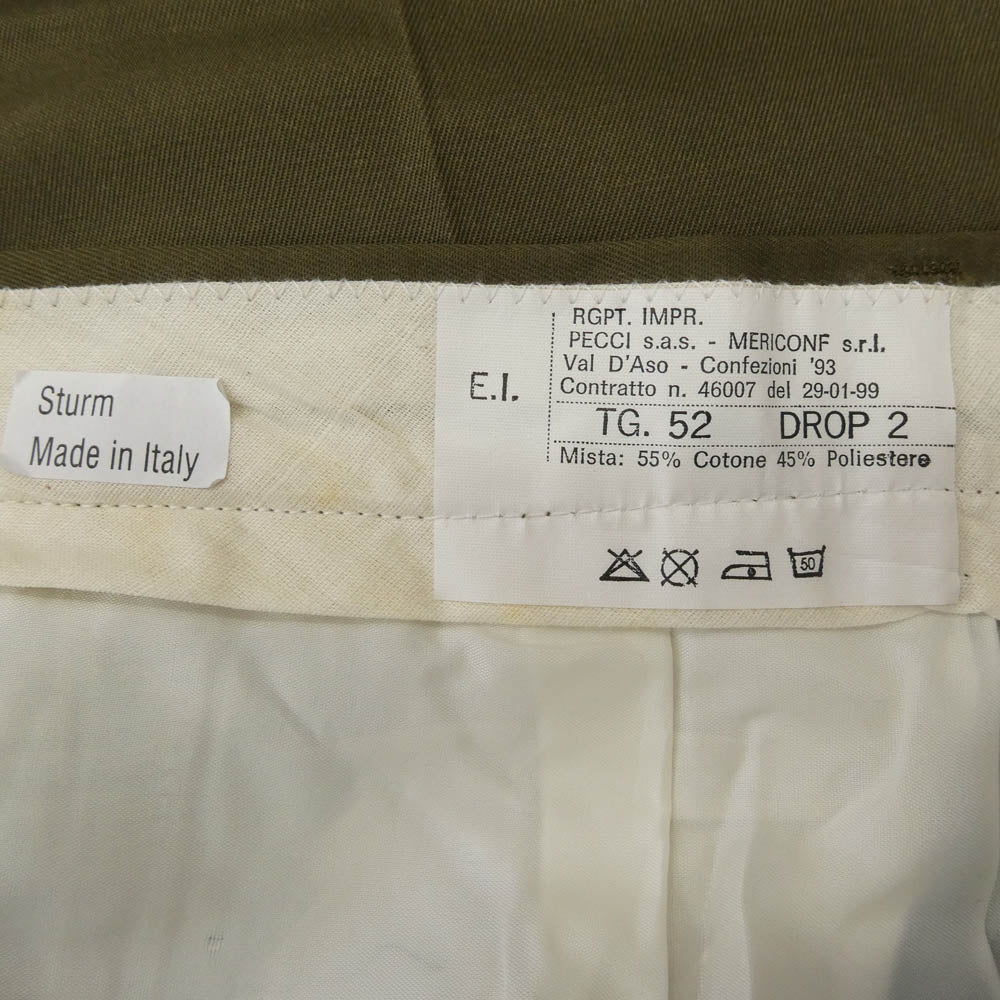 イタリア軍 チノパンツ size:TG52/Drop2 カーキ系 52【中古】