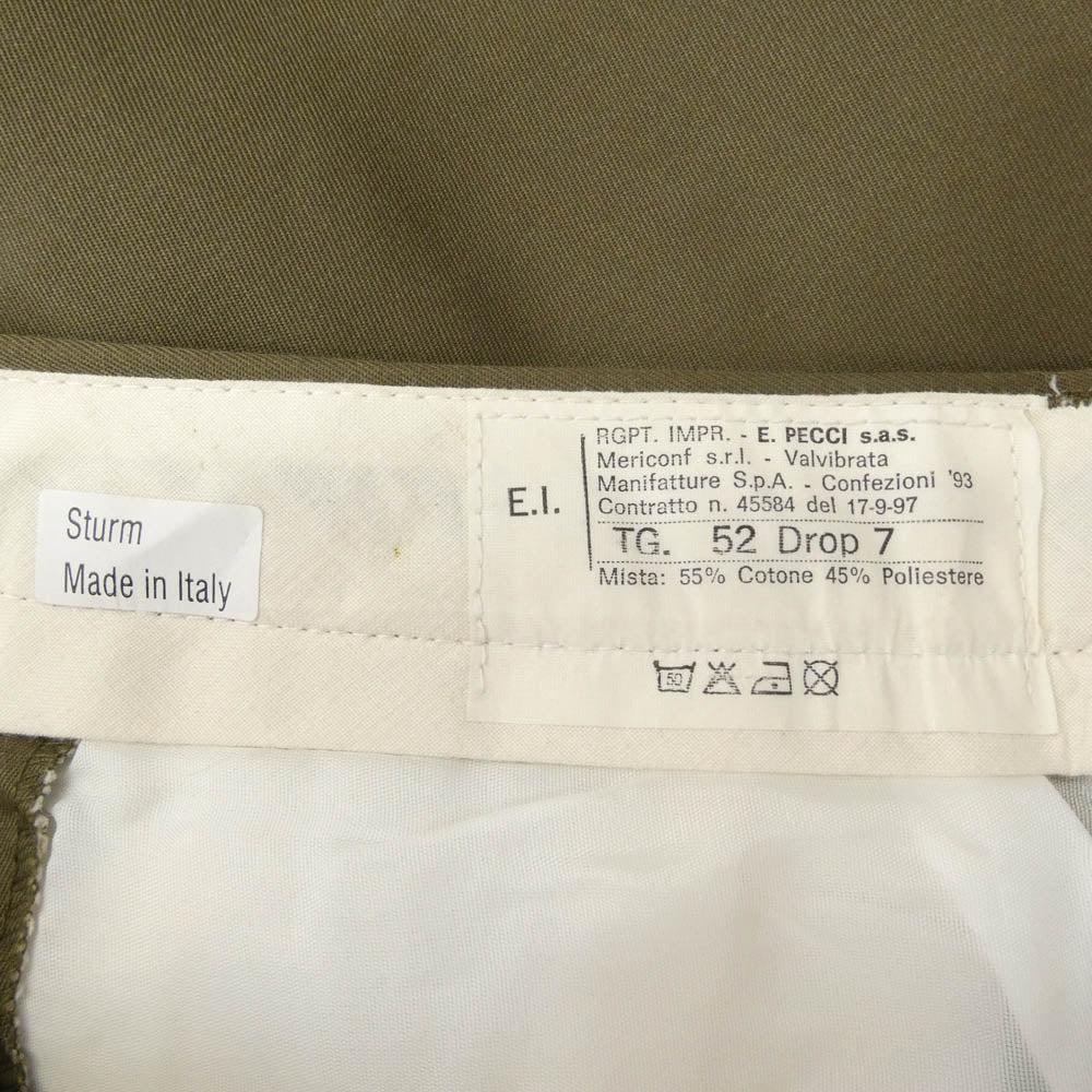 イタリア軍 チノパンツ size:TG52/Drop7 カーキ系 52【中古】
